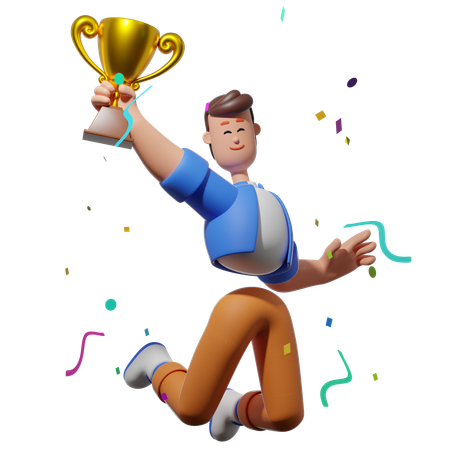 Homme célébrant sa victoire  3D Icon