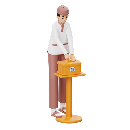 Homme Charité  3D Illustration