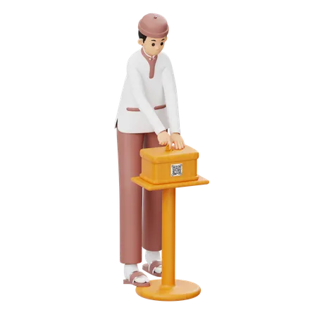 Homme Charité  3D Illustration