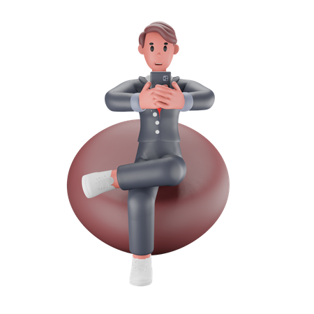 Homme discutant au téléphone  3D Illustration