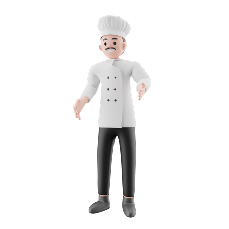 Chef masculin debout  3D Illustration