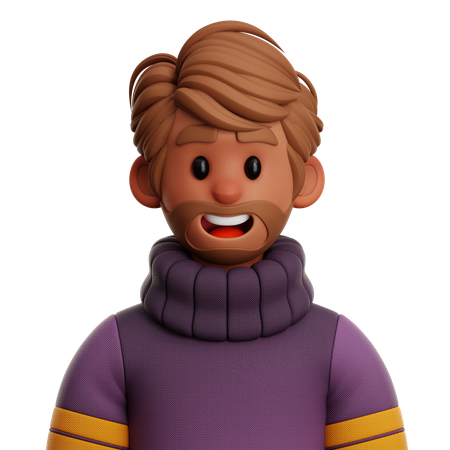 Homme cheveux courts  3D Icon