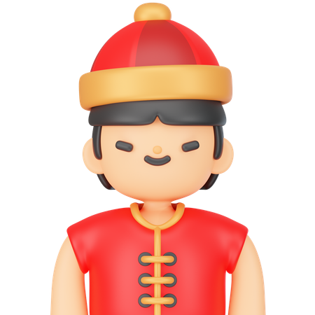 Homme chinois  3D Icon