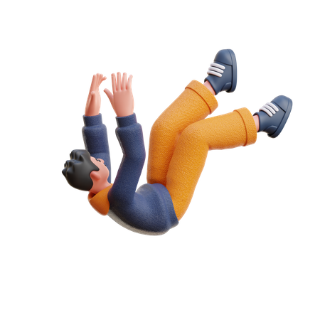 Homme tombant pose  3D Illustration