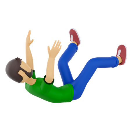 Homme tombant pose  3D Illustration