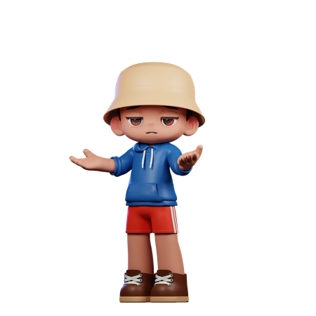 Homme confus  3D Illustration