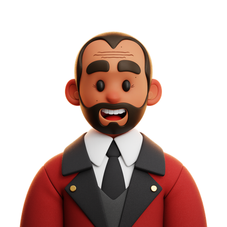 HOMME EN COSTUME ROUGE  3D Icon