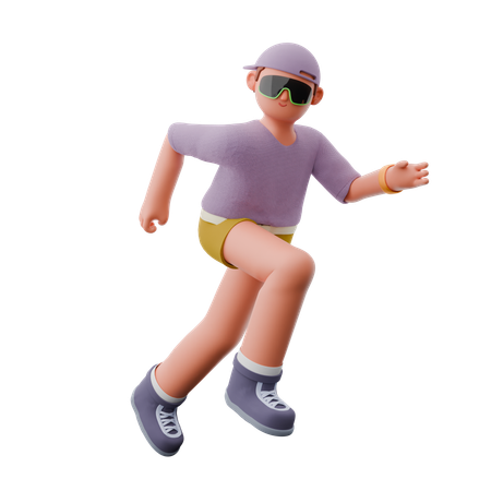 Homme qui court  3D Illustration