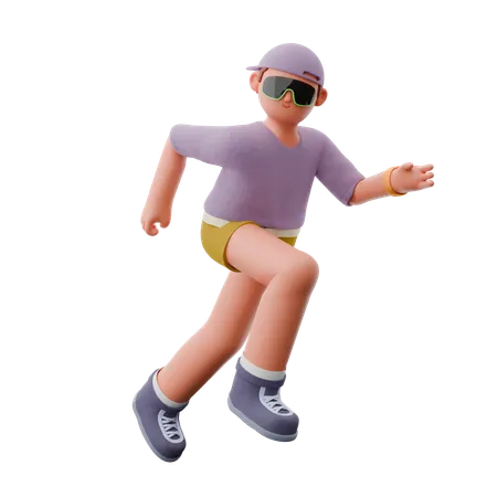 Homme qui court  3D Illustration