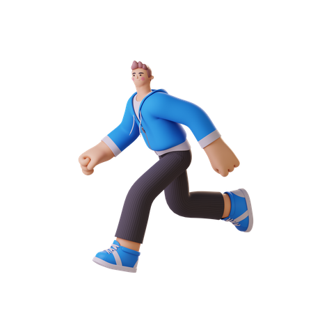 Homme qui court  3D Illustration