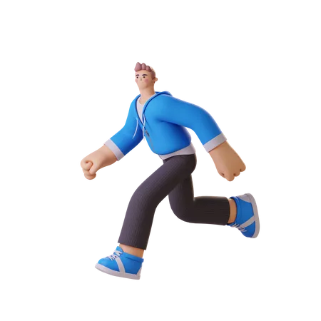 Homme qui court  3D Illustration