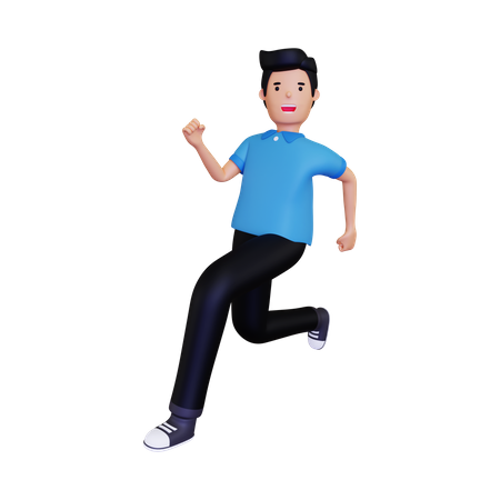 Homme qui court rapidement  3D Illustration