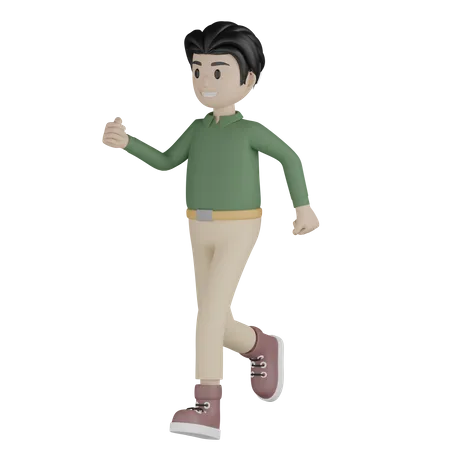 Homme qui court vite  3D Illustration
