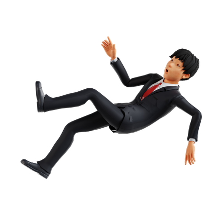 Homme d'affaires tombant  3D Illustration