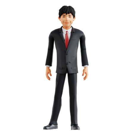 Homme d'affaires donnant une pose debout  3D Illustration