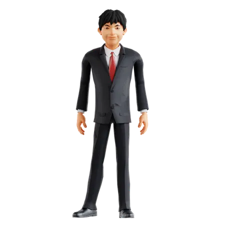 Homme d'affaires donnant une pose debout  3D Illustration