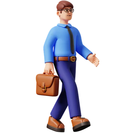 Homme d'affaires, aller travailler  3D Illustration