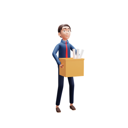 Homme d'affaires apporter un document  3D Icon