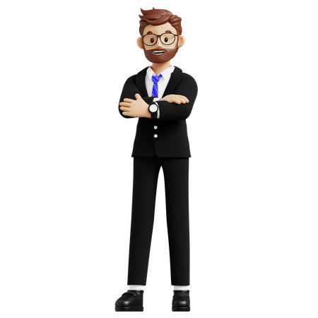 Homme d'affaires avec les mains jointes  3D Icon