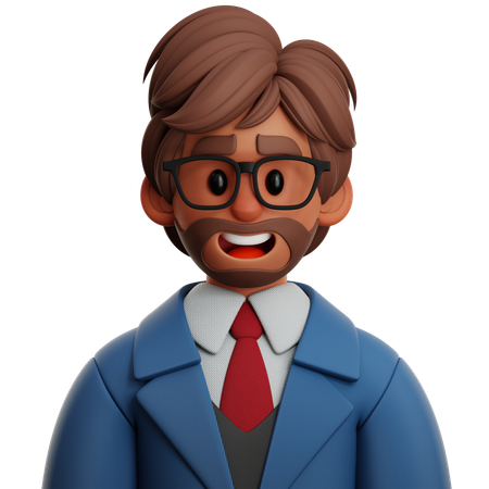 Homme d'affaires avec des lunettes  3D Icon