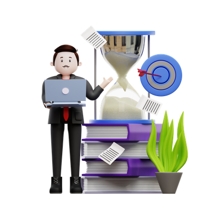 Homme d'affaires avec plusieurs tâches  3D Icon