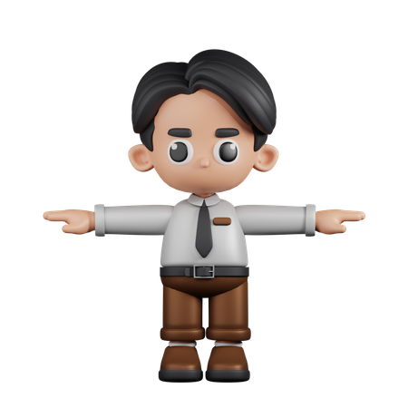 Homme d'affaires avec pose en T  3D Icon
