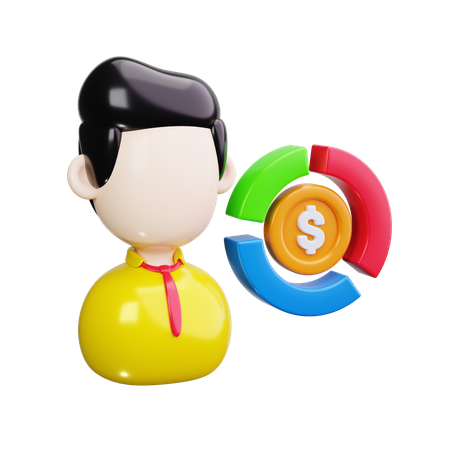 Homme d'affaires avec rapport  3D Icon
