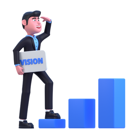 Homme d'affaires avec vision  3D Illustration