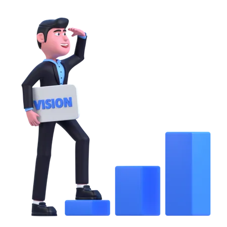 Homme d'affaires avec vision  3D Illustration