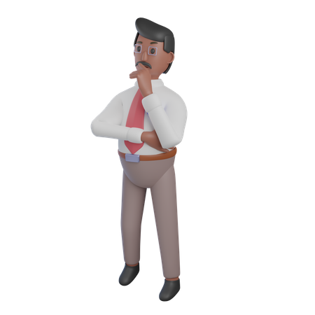 Homme d'affaires, brainstorming  3D Icon