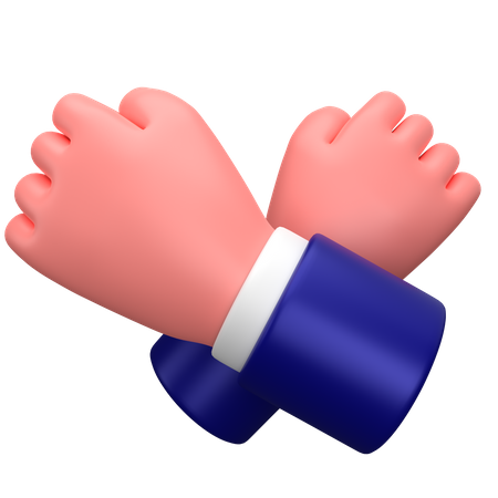 Homme d'affaires bras croisés ou signe de geste des mains d'arrêt  3D Icon
