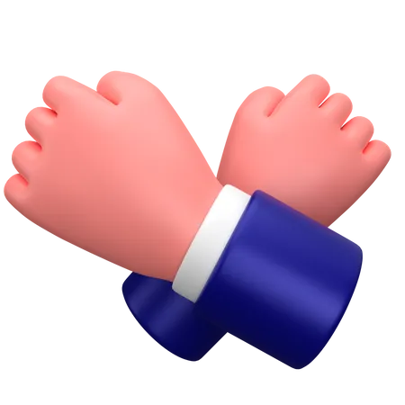 Homme d'affaires bras croisés ou signe de geste des mains d'arrêt  3D Icon