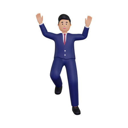 Homme d'affaires célébrant  3D Illustration