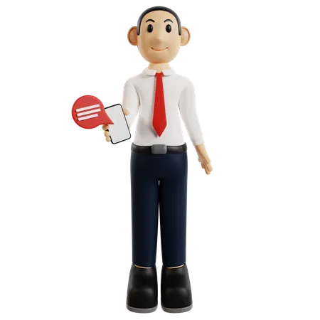 Figurine jouet homme d'affaires communicatif  3D Illustration