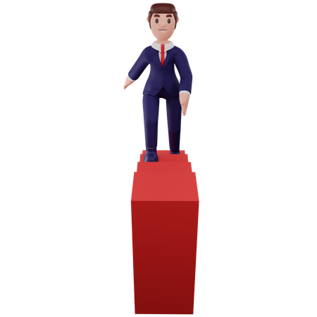 Croissance d'homme d'affaires  3D Illustration