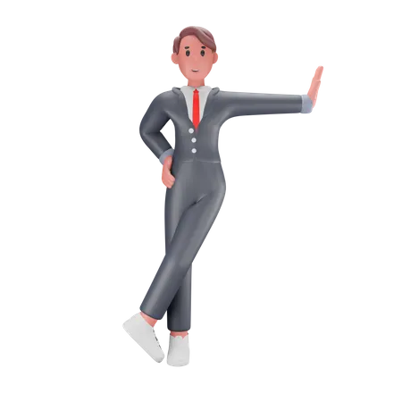 Homme d'affaires debout  3D Illustration