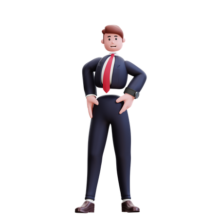 Homme d'affaires debout  3D Illustration