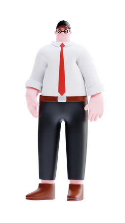 Homme d'affaires debout  3D Illustration