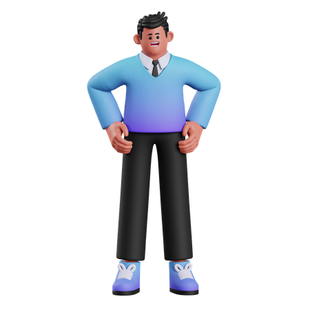 Homme d'affaires debout  3D Illustration