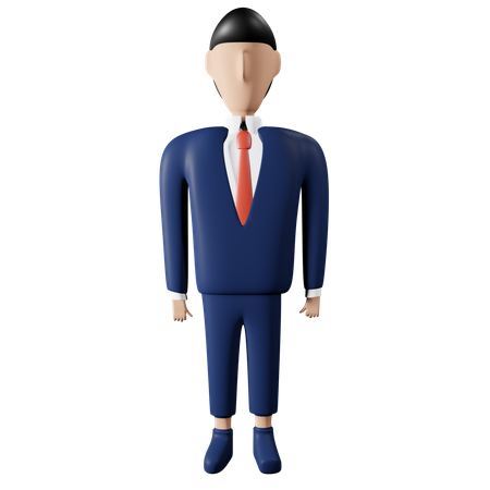 Homme d'affaires debout  3D Illustration