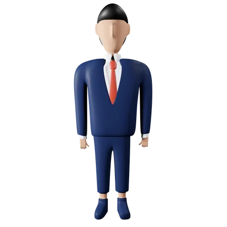 Homme d'affaires debout  3D Illustration