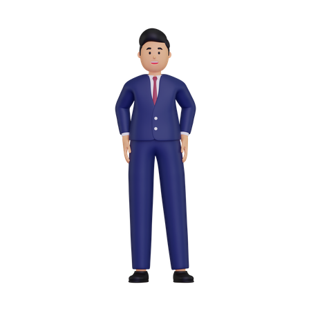 Homme d'affaires debout  3D Illustration