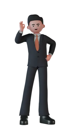 Homme d'affaires debout  3D Illustration