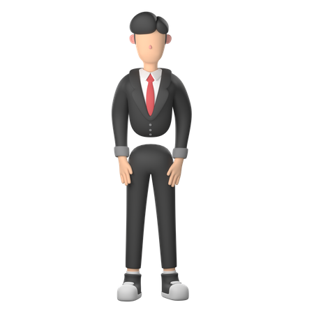 Homme d'affaires debout  3D Illustration