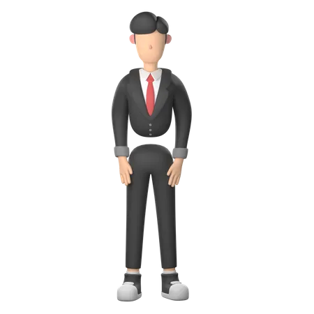 Homme d'affaires debout  3D Illustration