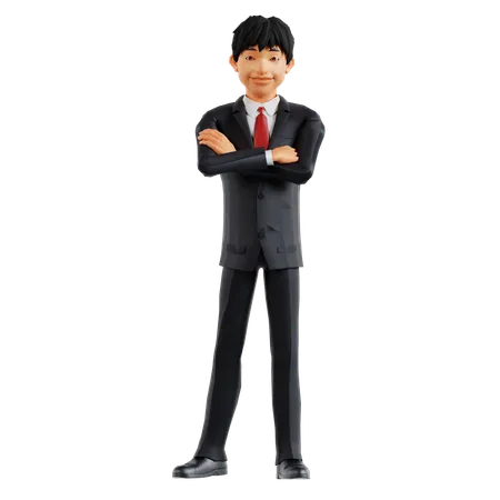 Homme d'affaires debout en toute confiance  3D Illustration