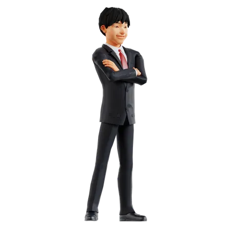 Homme d'affaires debout en toute confiance  3D Illustration