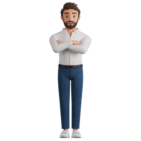 Homme d'affaires debout en toute confiance  3D Illustration