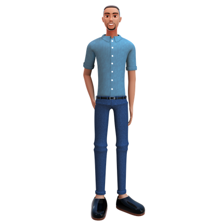 Homme d'affaires debout en tenue formelle  3D Illustration