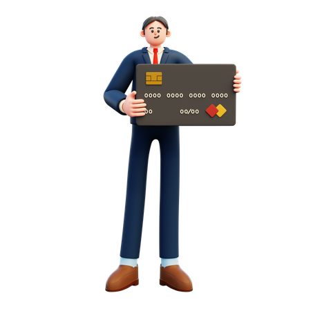 Homme affaires, tenue, carte crédit  3D Illustration